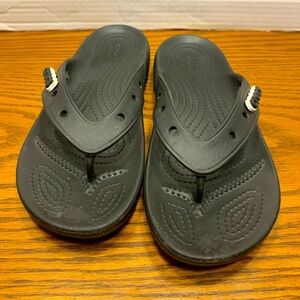 Crocs iconic comfort, flip-flops, black unisex, men’s 4 women’s 6